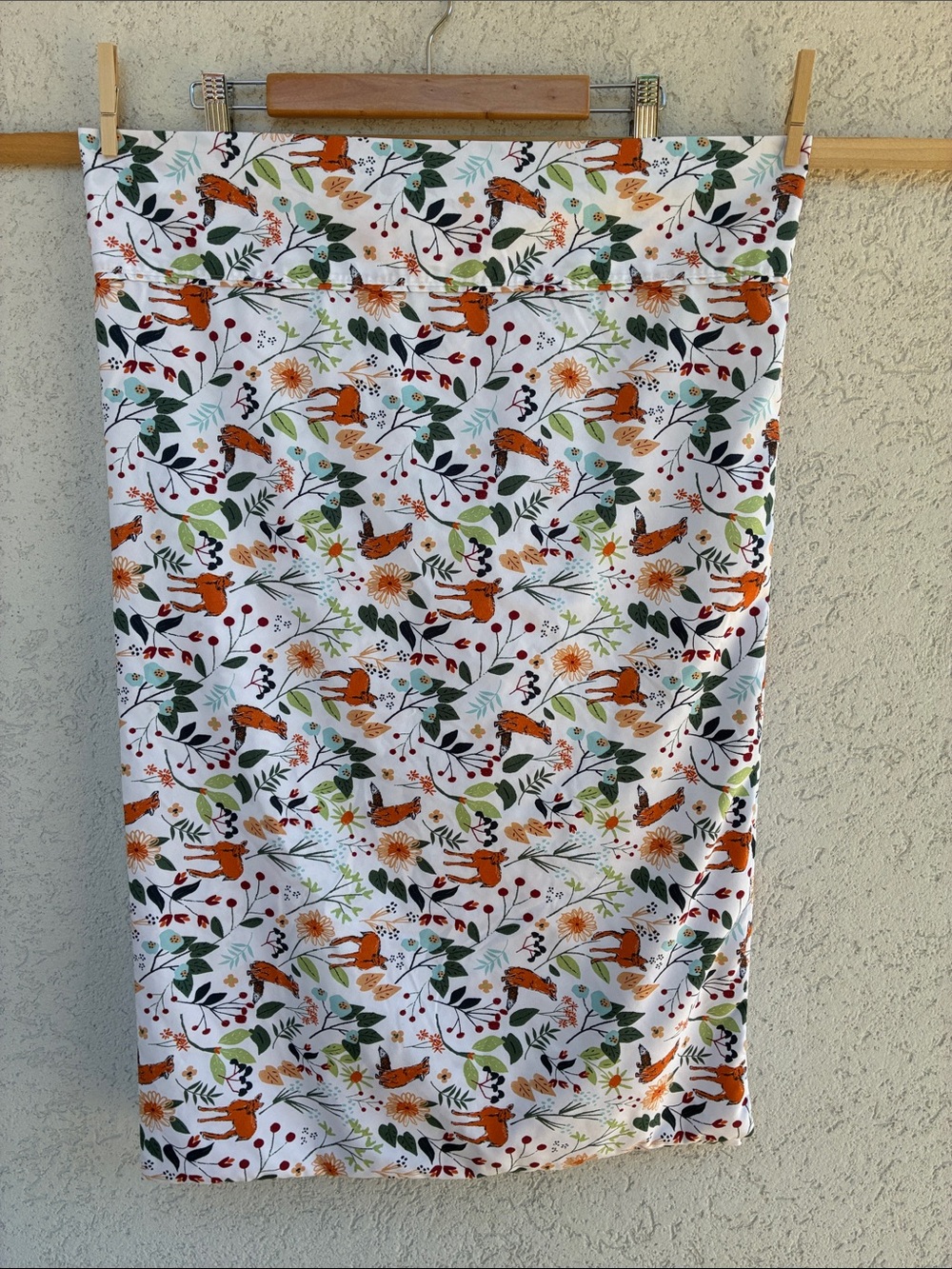 Charisma Fox & Deer forest print  pillow case pair twin xl